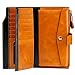 Itslife Women's RFID Blocking Large Capacity Luxury Wax Genuine Leather Cluth Wallet Ladies Card Holder (Tan RB)