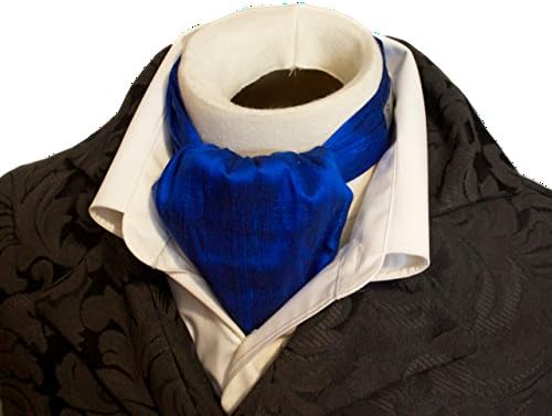 Elegantascot Men's Handmade Day Cravat Pure Dupioni Silk Ascot Tie Cobalt