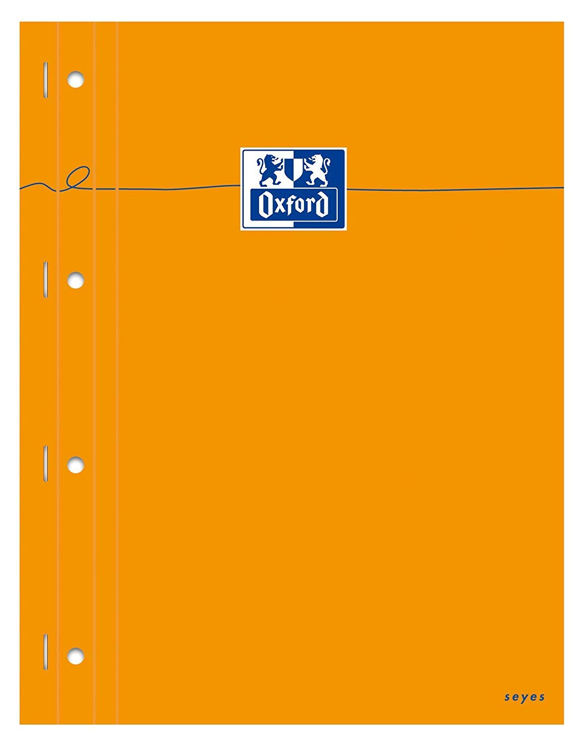 OXFORD Pack of 5 Perforated Notepads A4+ Large Squares Seyès 80 Sheets Stapled Side Cover Card Cover Orange
