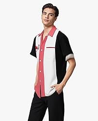 Flamingo Shirt Men Bowling Shirts for Men Print