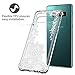 Lontect for Galaxy S10 Plus Case Slim Bumper Cushion Clear Soft Flexible TPU Frame + Hard PC Back Transparent Scratch Resistant Cover Case for Samsung Galaxy S10 Plus, White Lace Flower