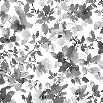 RoomMates Black Watercolor Floral Peel and Stick Wallpaper