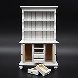Odoria 1:12 Miniature White Kitchen Cabinet Cupboards with Working Drawer Dollhouse Furniture Accessories