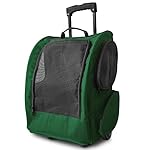 OxGord Dog Pet Carrier Rolling Backpack Cat Easy Walk Travel Tote Premium Quality Airline Approved - Durable (Green)