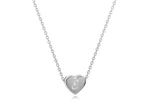 PORPI-JOJO Initial Necklace for Women Letter Necklace for Girls Dainty Gold Silver Heart Pendant Necklace Little Girls Jewelry Gifts for Teens Mothers Day Gifts for Women
