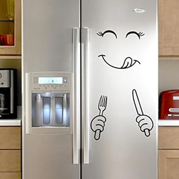 Clearance Sale!DEESEE(TM)????DIY Cute Fridge Sticker????Cute Sticker Fridge Happy Delicious Face Kitchen Fridge Wall Stickers Art (1)