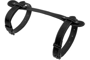 CALFOVERA Outdoor Black PU Leather Picnic Blanket Carry Strap Portable Leather Handle Belt Rug Carrier Motorcycle Bedroll Adjustable Yoga Mat Strap Holder for Carpet Home Camping Travel Beaches