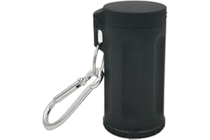 Honoro Portable Ashtray with Lid for Outdoor,ABS Smokeless Windproof Cigarettes Ashtray with Keychain,Black