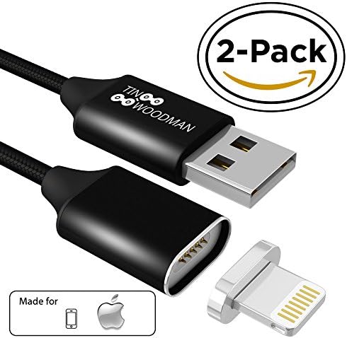 Magnetic Charging Cable for iPhone 3rd Generation(double-black) – Ideal Charger Cable – Fast Charging &amp; Data Sync Cable – 3.3 ft, 2.4 A – Set of 2 Cables