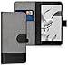 kwmobile Wallet case canvas cover for Wileyfox Swift 2 - Flip case with card slot and stand in grey black