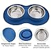 Roysili Double Dog Bowl Pet Feeding Station, Stainless Steel Water and Food Bowls with Non Skid Non Spill Silicone Mat, Premium Quality Dog Bowl Holder for Small Medium Dogs Cats Puppy (Small)
