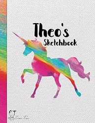 Theo's Sketchbook: personalized blank unicorn book