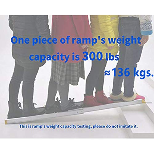 Aluminium Premium Teleskoprampe Teleskopschiene Rollstuhlrampe Auffahrschiene Schwellenrampe - bis 213,3 cm (MR10719-7) – Bild 6