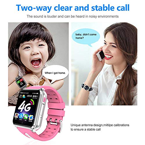 Goglor Kids Smartwatch Phone, Childrens Waterproof SOS Call GSM Sim Touch Screen 4G Smart Tracker Watch, Support WeChat Video Voice Chat/Game/APP Download/Camera/GPS/Lbs/WiFi for Kids Boys and Girls