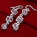 Naivo 18K White Gold Plating White Crystal Drop Earrings Cubic Pendant Fashion Romantic Lady Jewelry