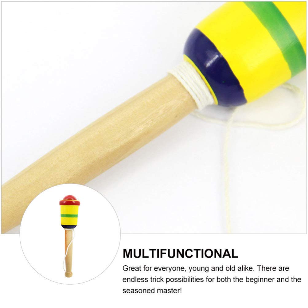 BESPORTBLE Wooden Kendama Toy Kendama Wood Toy Japanese Cup and Ball Catch Ball in Cup Game Traditional Japanese Toss and Catch Skill Game (Random Color)