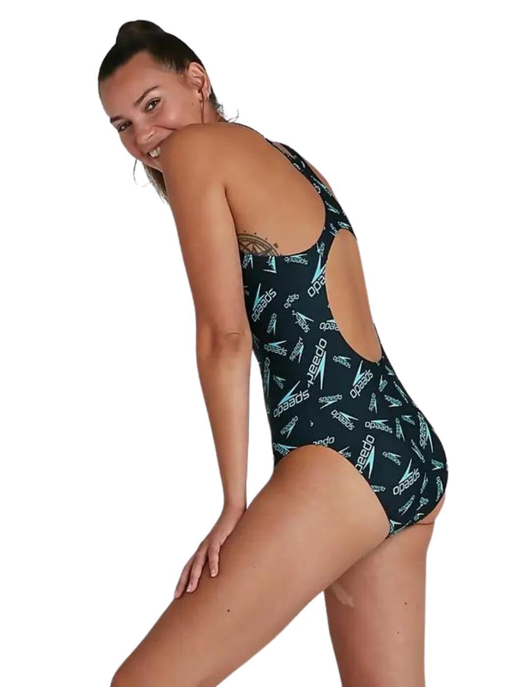 Speedo Women's Boom Logo Allover Medalist Swimsuit
