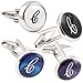 HJ Men's 1PCS Rhodium Plated Cufflinks Silver Initial Letter Shirt Wedding Business 4 Color A-Z