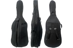 Conboxus Black Cello Soft Case Lightweight, Protection for Worry-Free Travel With Multiple Pockets and Adjustable Backpack St