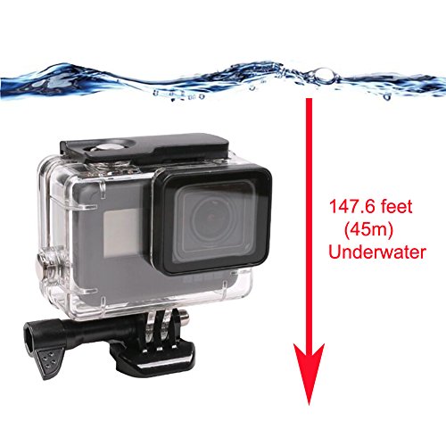 Housing Case, Walway Waterproof Protective Diving Housing Cover Shell Mount for GoPro Hero6 Hero5 Action Camera, with Bracket & Quick Release, 45m Underwater