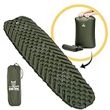 Wise Owl Outfitters Camping Pad - Premium Inflatable Camping Sleeping Pad for Outdoor and Backpacking - Ultralight Compressible Camping Mat - Bubble and Wave Design with Air Inflator Pump Included