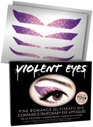 Violent Eyes - The Pink Romance Glitteratti Mix - Set of 8 Temporary Eye Appliques