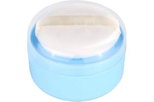Onwon After-Bath Puff Box Empty Body Powder Container Dispenser Case with Sifter and Powder Puffs for Home and Travel Use