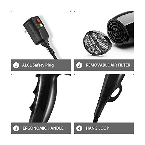 KIPOZI 1875W Hair Dryer, Nano Ionic Blow Dryer Professional Salon Hair Blow Dryer Lightweight Fast Dry Low Noise, with Concentrator, Diffuser, 2 Speed and 3 Heat Settings KIPOZI 1875W Hair Dryer, Nano Ionic Blow Dryer Professional Salon Hair Blow Dryer Lightweight Fast Dry Low Noise, with Concentrator, Diffuser, 2 Speed and 3 Heat Settings