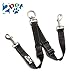 2PET Double Dog Leash Tangle Free Adjustable Leash Coupler - Ideal Dog Leash for 2 Dogs Extension - Forget About Messy Tangled Walks of Dogs - Ebony Black
