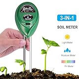 CHINFAI Soil Moisture Meter, 3-in-1 Soil PH Meter for Moisture, Light & pH,Indoor/Outdoors High Accurate & Easy Read Indicator (No Battery Needed)