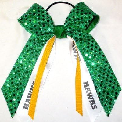 Custom Mascot Small Soft Touch Hair Bow, Made in the USA, Pick your Mascot & Colors, Black Pony Band or French Clip