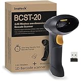 Inateck 2.4GHz Wireless USB Automatic Barcode Scanner Handheld Bar-code Reader (2.4GHz Wireless & USB2.0 Wired) USB Rechargeable Bar-code Hand Scanner Storage of up to 2600 Code Entries