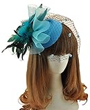 Pillbox Hat British Style Veil Feather Clip Headwear Women Cocktail Fascinator