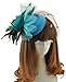 Pillbox Hat British Style Veil Feather Clip Headwear Women Cocktail Fascinator