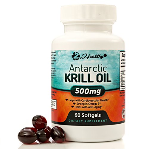 Buy Krill Oil Supplement with Astaxanthin (60 Softgels) Antarctic Sourced w/ No Mercury, Omega