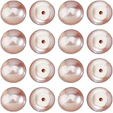 Hobbspring 18Pcs Round Freshwater Pearls Beads Natural Half Drilled Pearl Beads Thistle Cultured Pearl Loose Bead for Jewelry Necklace Bracelets Earrings Making DIY Crafts
