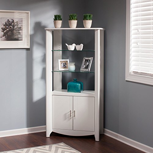 Bush Furniture Aero Tall Library Storage Cabinet with Doors in Pure White - Thumbnail 2