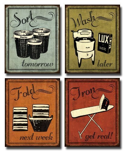 Laundry Set - mini Mini Prints, Vintage, Signs Art Print Poster by N Harbick, 8 x 10