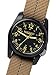 BERTUCCI 11041 DX3 Field Resin Dash-Striped Drab Khaki Nylon Strap Black Dial Watch
