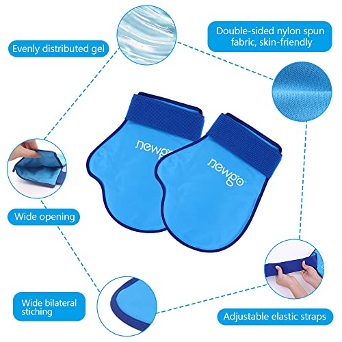 NEWGO Hand Ice Pack Golves for Pain Relief, 2 Pack Hot Cold Therapy