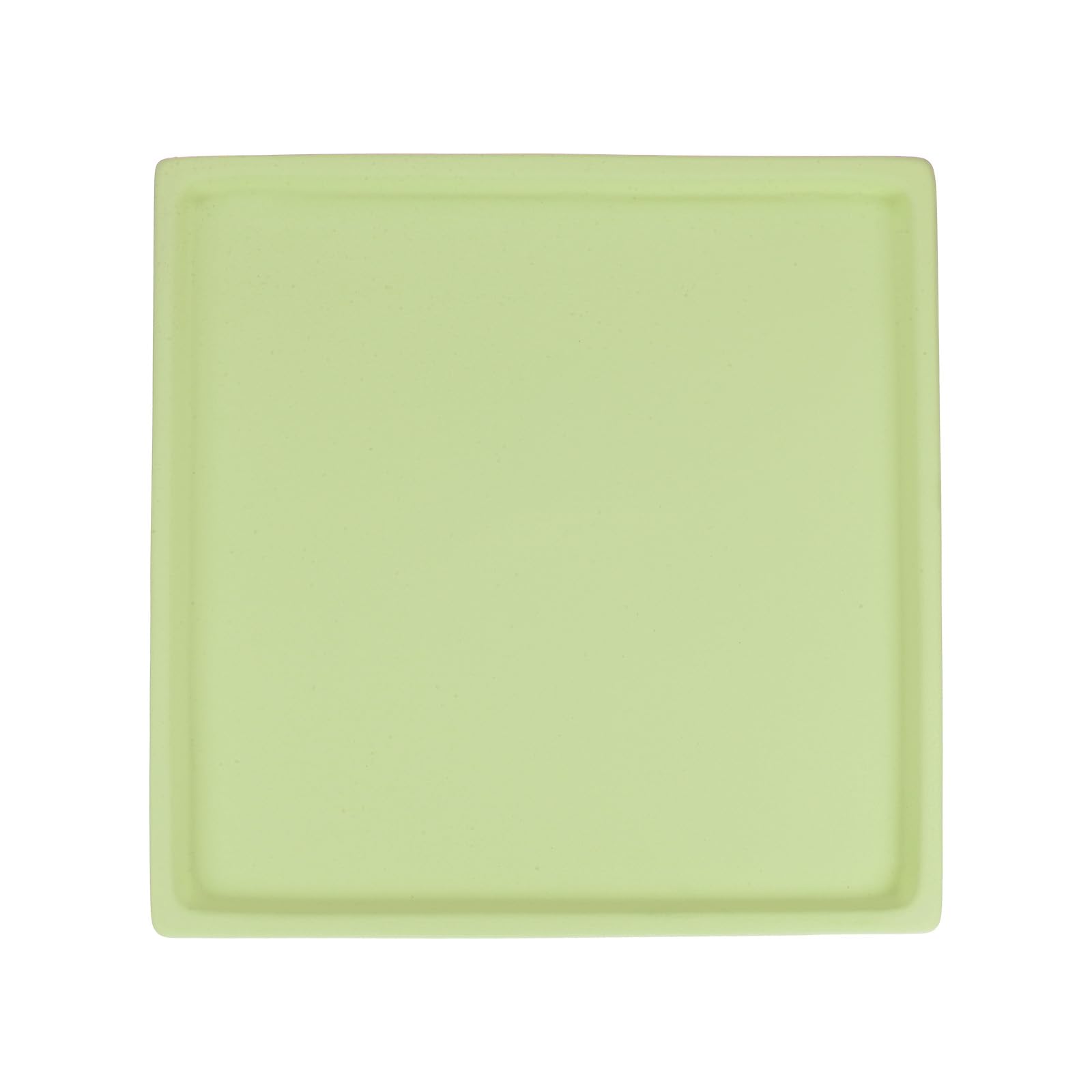 M METERXITY Ceramic Plant Saucer, 6.3 Inch Plant Water Catcher Tray, Plant Pot Saucers for Indoor/Outdoor Plants/Flower Drainage Drip Water Tray [Square Matcha Green]
