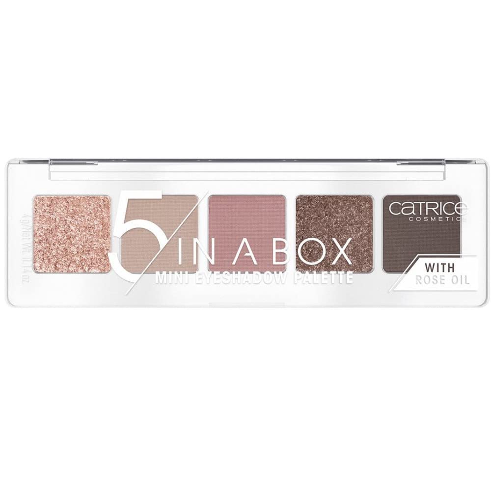 Catrice 5 In A Box Mini Eyeshadow Palette, with oils, intensive, shimmery, metallic (4g)