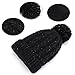 Paragon Winter Warm Knit Skull Hat Beanie Cap Fleece Lining Thick Slouchy Cable with pom