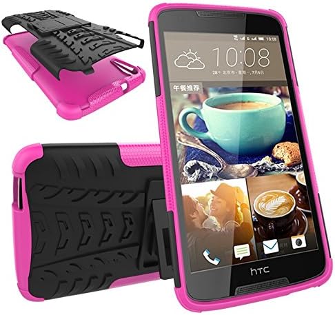 For cellphone Cases, Hybrid Armor Case Detachable [Kickstand] 2 In 1 Shockproof Tough Rugged Case Cover For HTC Desire 828 ( Color : Pink )