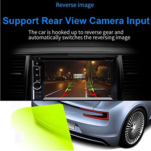 2 Din Car Stereo Bluetooth 6.2" Touch Screen with Backup Camera Rear View, Mirror Link/USB/SD/AM/FM Audio Video Player + Steering Wheel Control