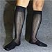 Lieomo 3 pairs men's 100% nylon sexy high knee long stockings leisure socks