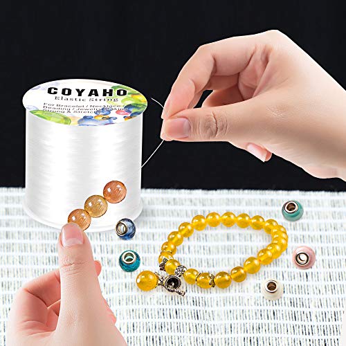 120m/393ft Stretchy String for Bracelets, 0.8mm Clear Elastic String for Bracelets, Stretchy Bracelet Cord Bead String, Stretch Cord Elastic String for Jewelry Making, Elastic Beading String, Clear