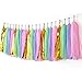 20 PCS Tissue Paper Tassels, Tassel Garland Banner for Wedding, Baby Shower and Party Decorations, DIY Kits (Metallic Gold，Light Purple，Pink，Green)