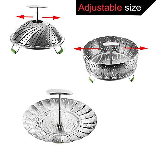 Steamer Basket Instant Pot Accessories Vegetable Steamer 6 Quart Food For 8 Set Steam Baskets 4 Pressure Cooker Steam Rack Stainless Accessory Cake Tray 6 Qt Veggie Cooking Steaming by wellvel