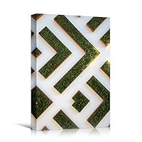 Canvas Wall Art Greenery Building Patterns Abstract Architecture & Maps Building Chic Home Office Photography - 12x18 inches